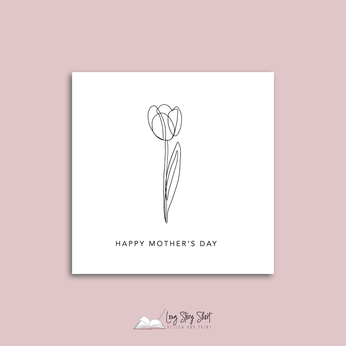 Single Stem White Mothers Day Vinyl Label Pack