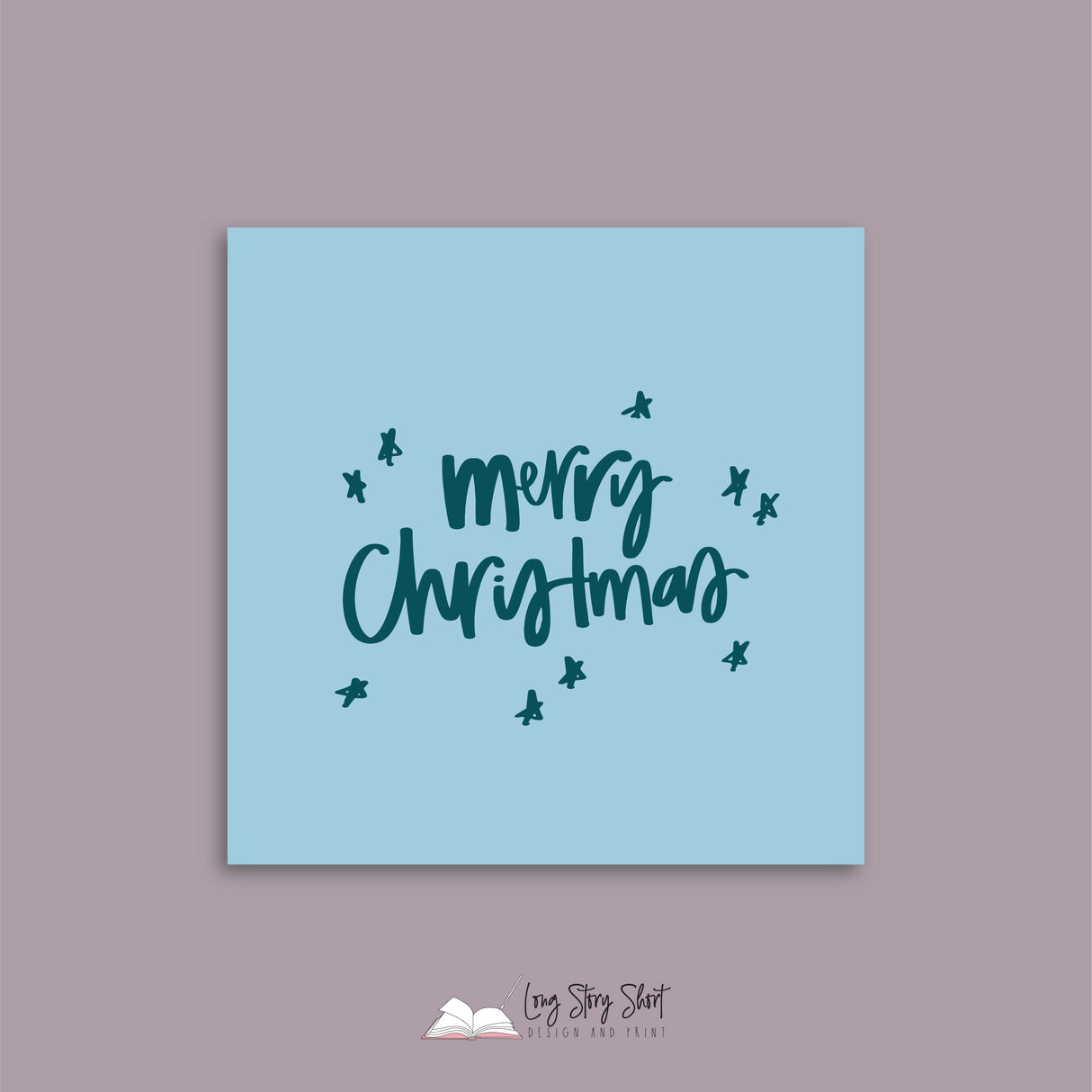 Sky Blue Christmas Cheer Christmas Vinyl Label Pack