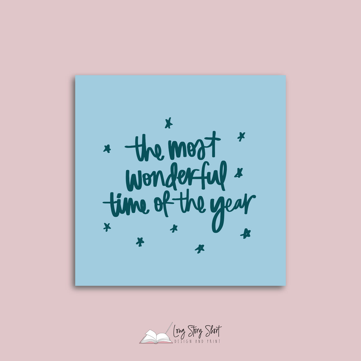 Sky Blue Christmas Cheer Christmas Vinyl Label Pack