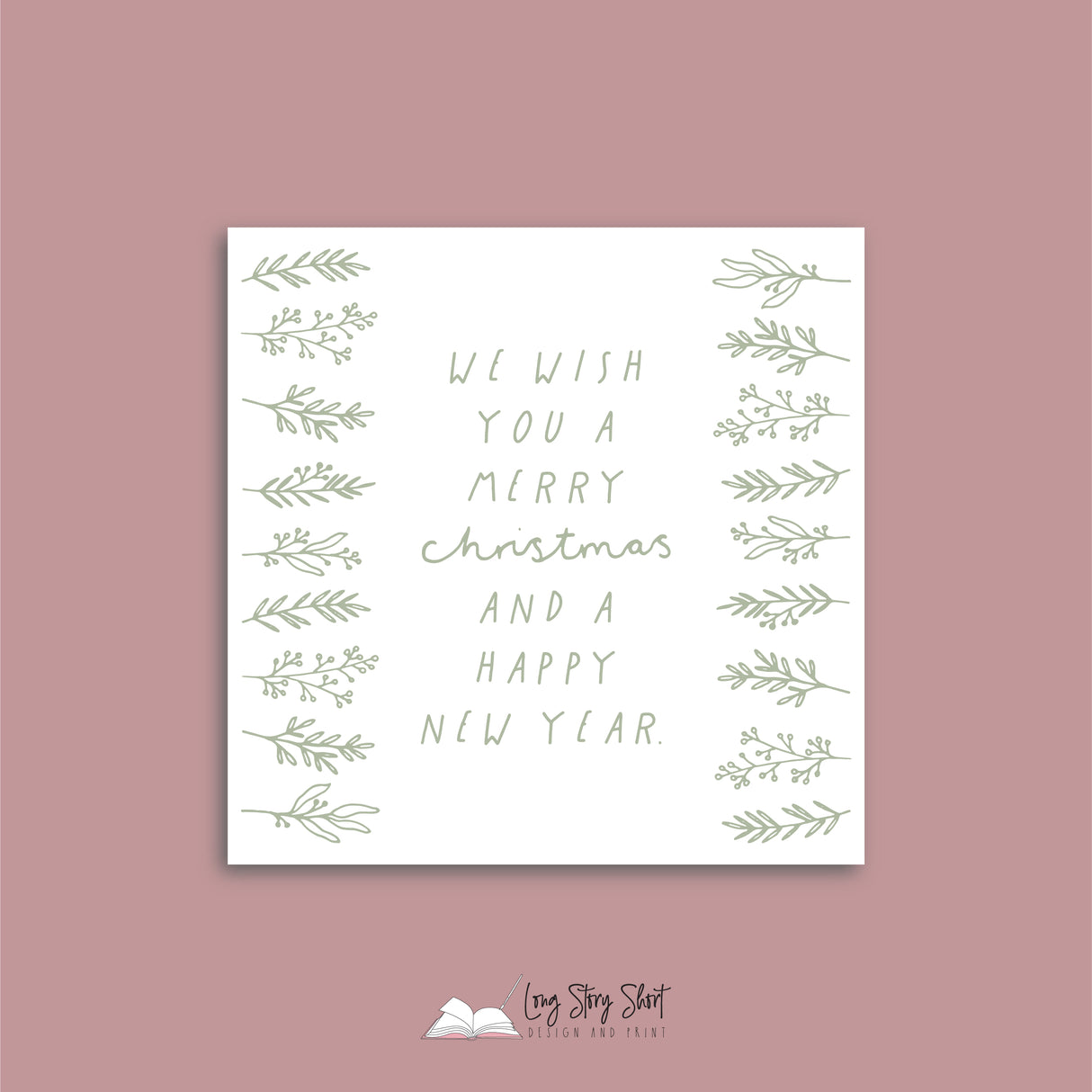 Olive Have a Leafy Christmas Vinyl Label Pack Square Matte/Gloss