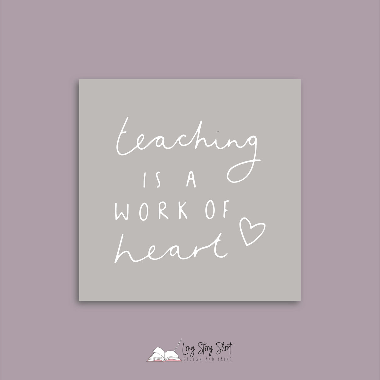 Teaching is a work of Heart Square Teacher Appreciation Vinyl Label Pack Matte/Gloss