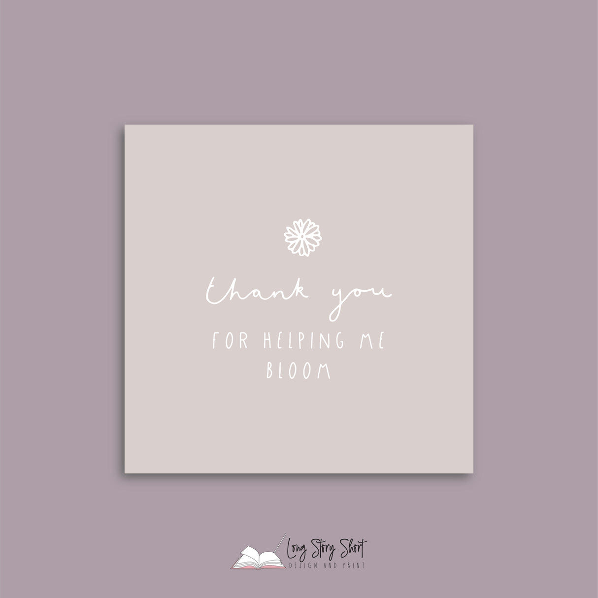 Thank You for helping me Bloom Teacher Appreciation Square Vinyl Label Pack Matte/Gloss