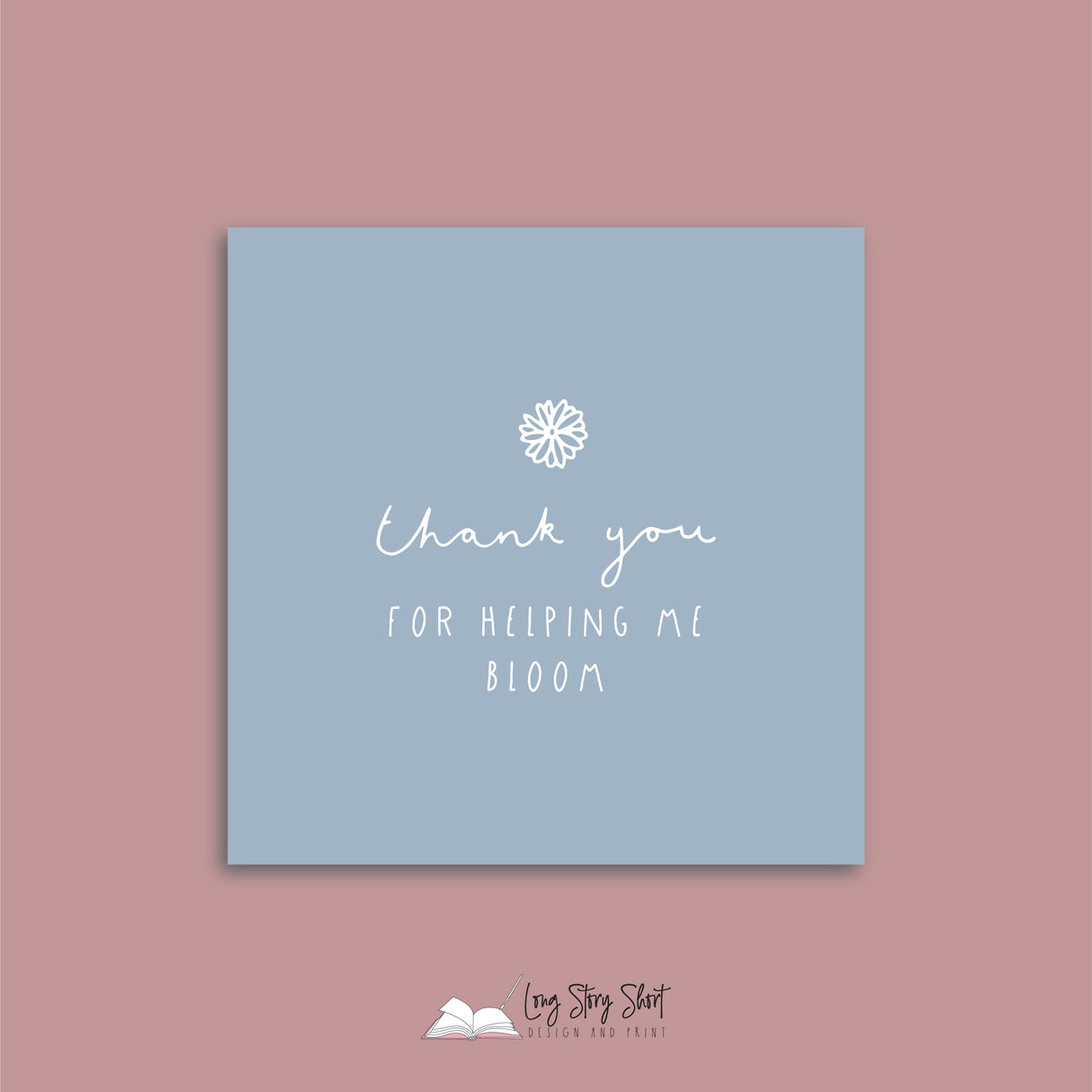 Thank You for helping me Bloom Teacher Appreciation Square Vinyl Label Pack Matte/Gloss