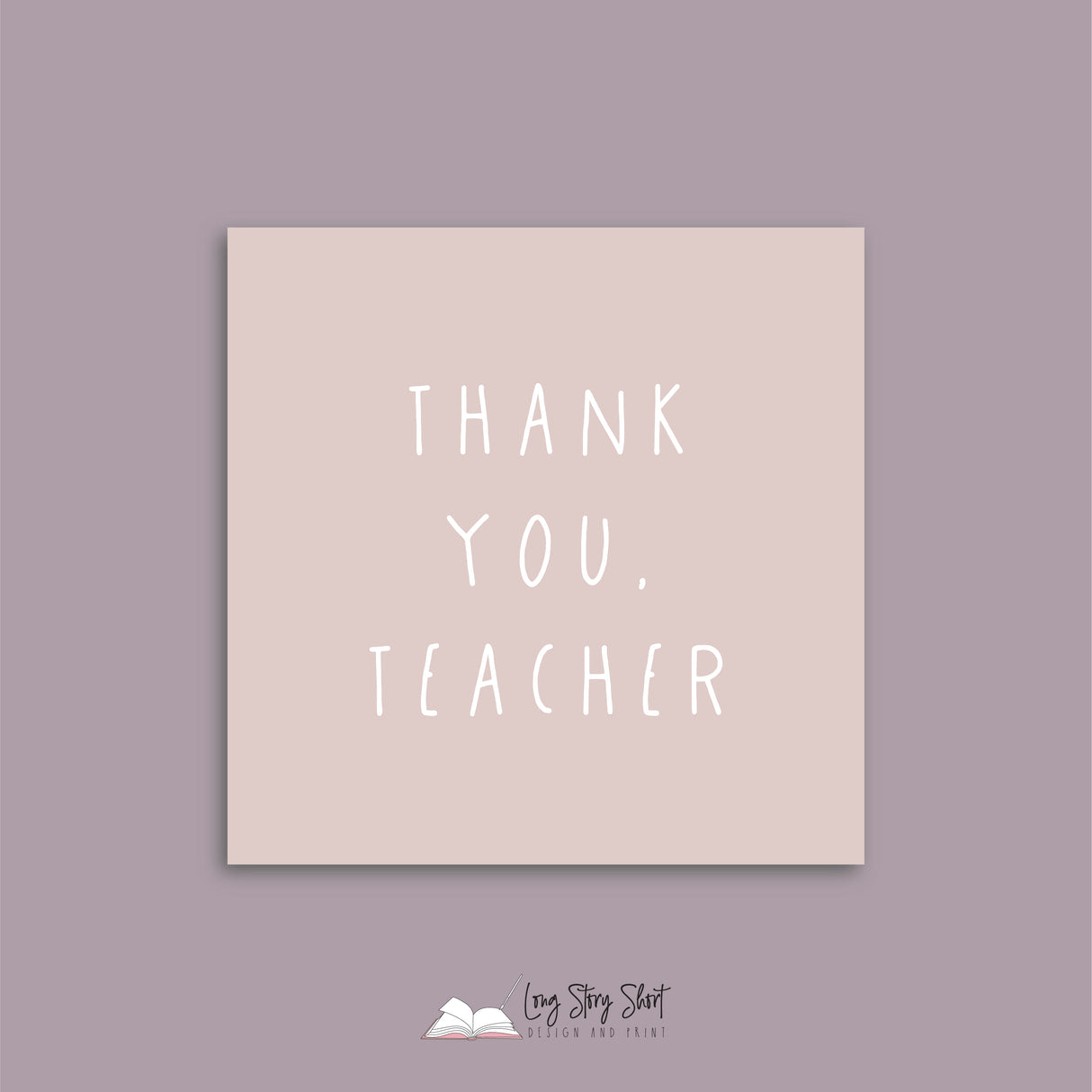 Thank You Teacher Square Vinyl Label Pack Matte/Gloss