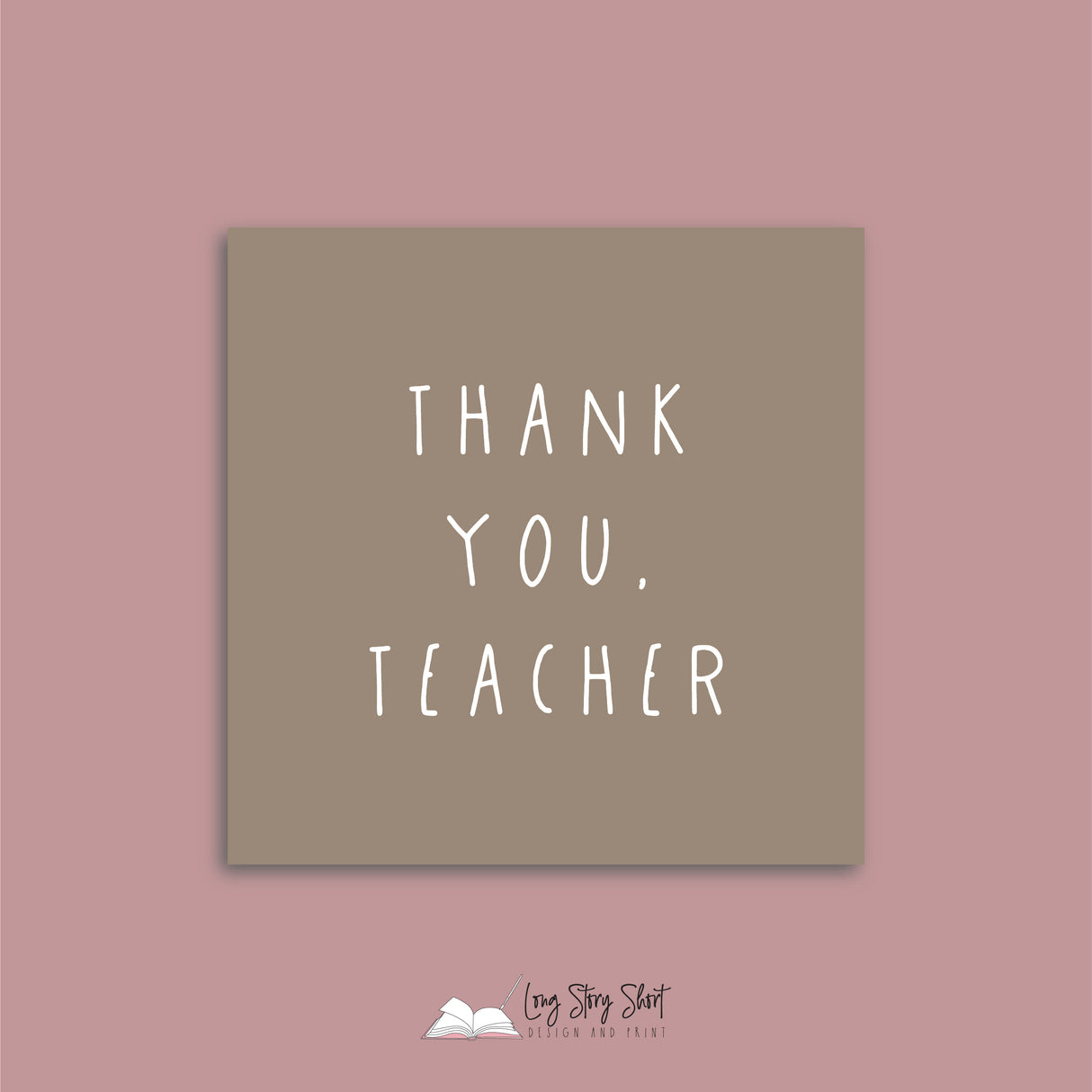 Thank You Teacher Square Vinyl Label Pack Matte/Gloss