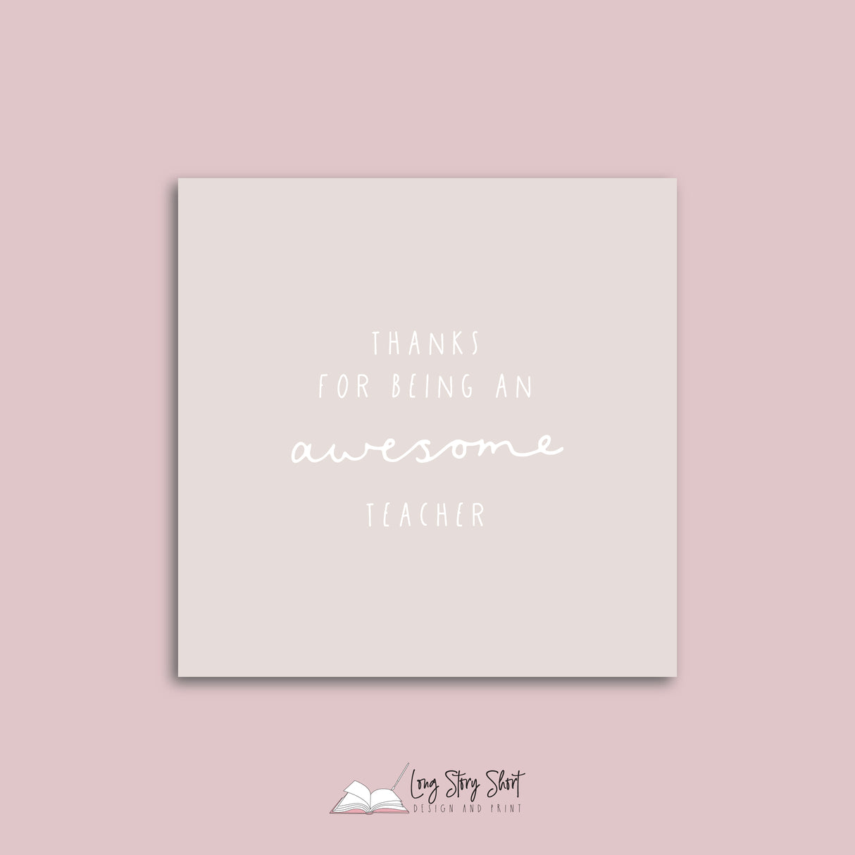 Thanks For Being an Awesome Teacher Square Vinyl Label Pack Matte/gloss