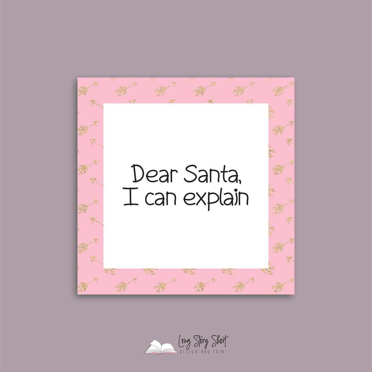 WHITE & PINK Square Christmas Vinyl Label Pack Square Matte/Gloss