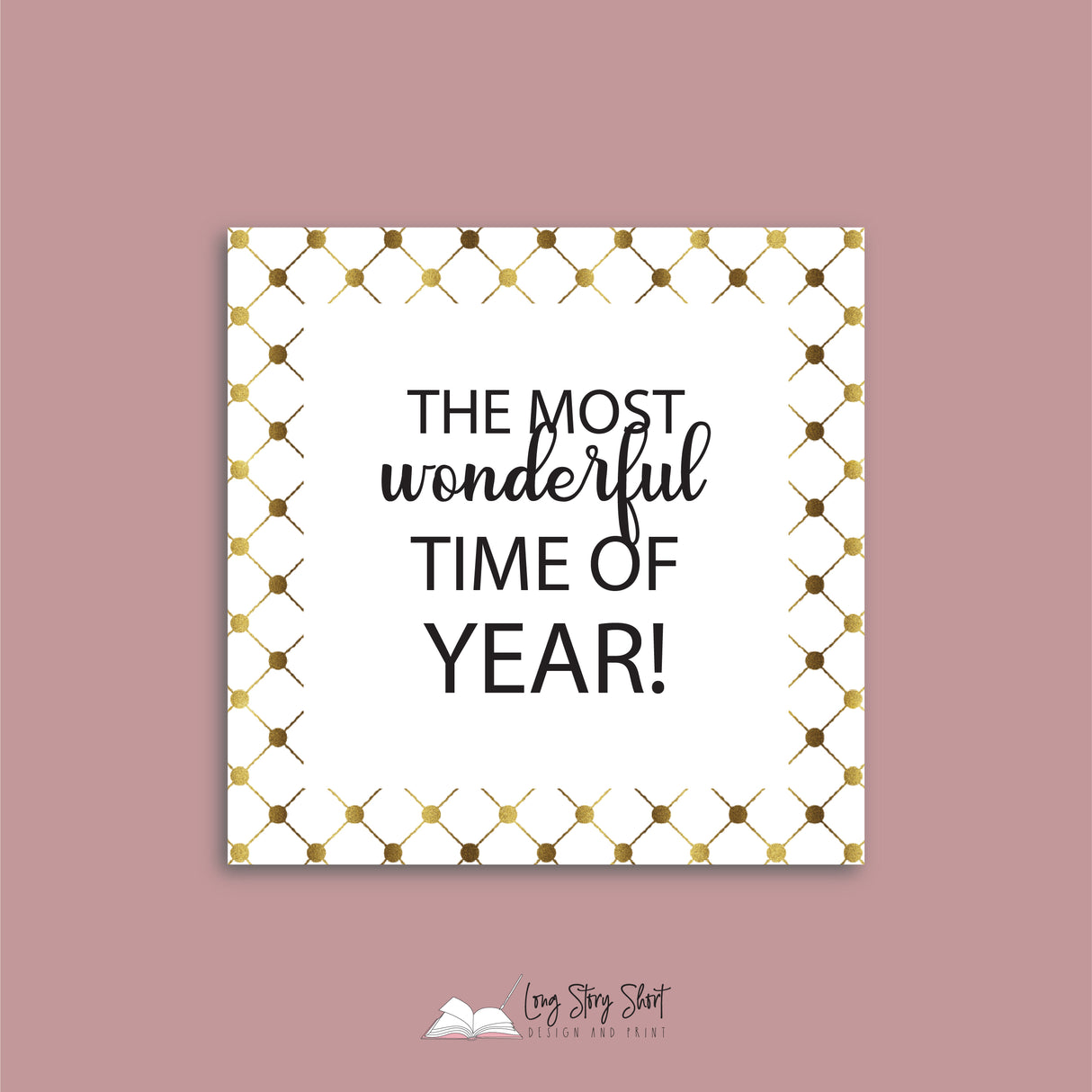 WHITE & GOLD Square Christmas Vinyl Label Pack Square Matte/Gloss