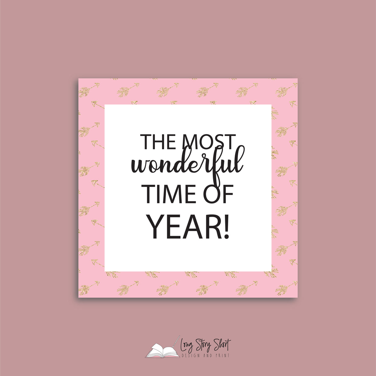 WHITE & PINK Square Christmas Vinyl Label Pack Square Matte/Gloss