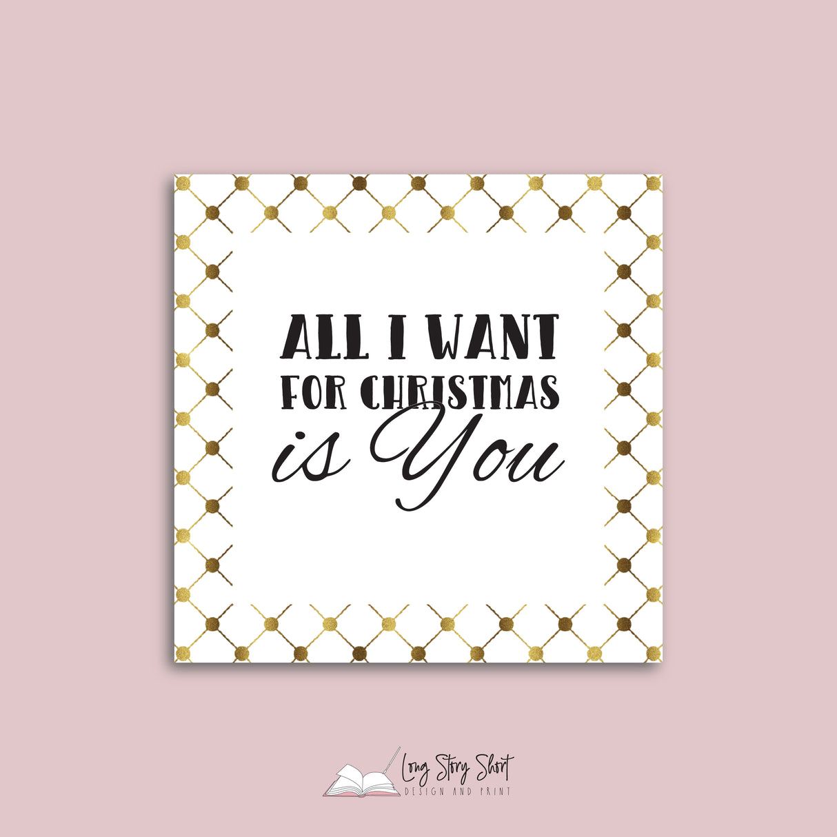 WHITE & GOLD Square Christmas Vinyl Label Pack Square Matte/Gloss