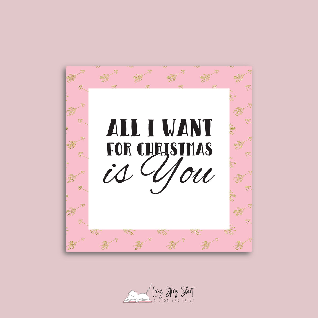 WHITE & PINK Square Christmas Vinyl Label Pack Square Matte/Gloss