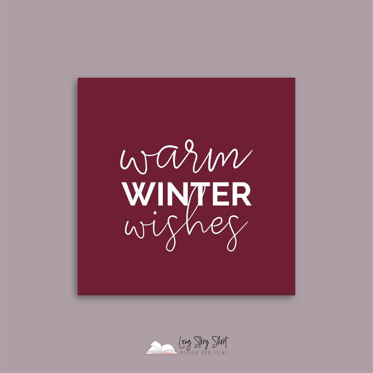 Warm Winter Wishes Christmas Vinyl Label Pack Square Matte/Gloss