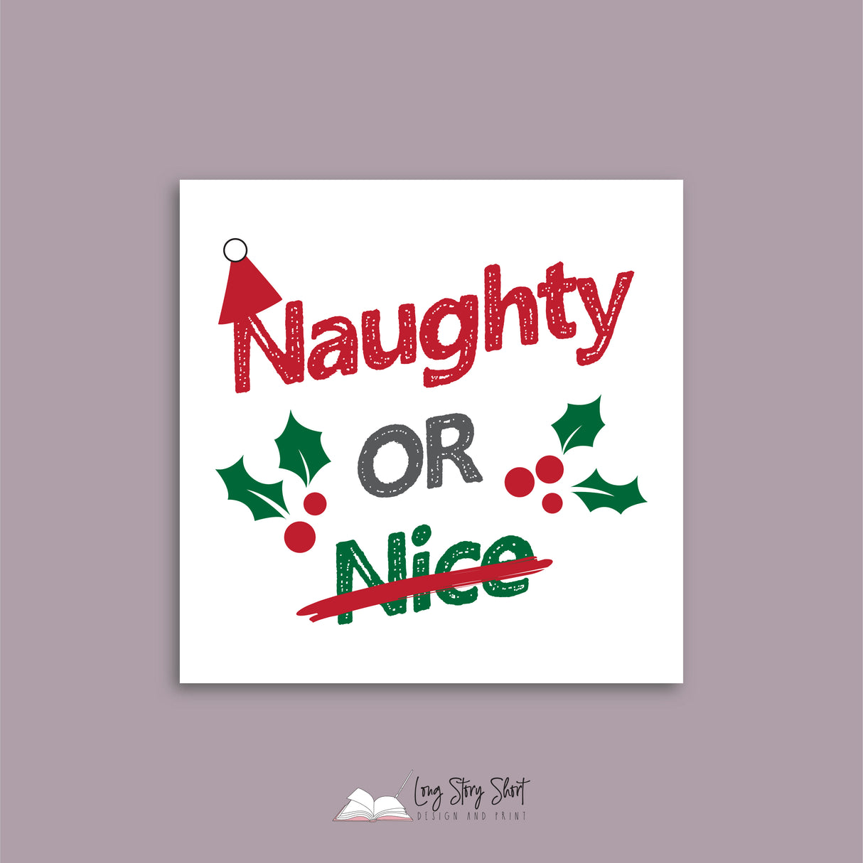 Naughty or Nice Vinyl Label Pack Square Matte/Gloss