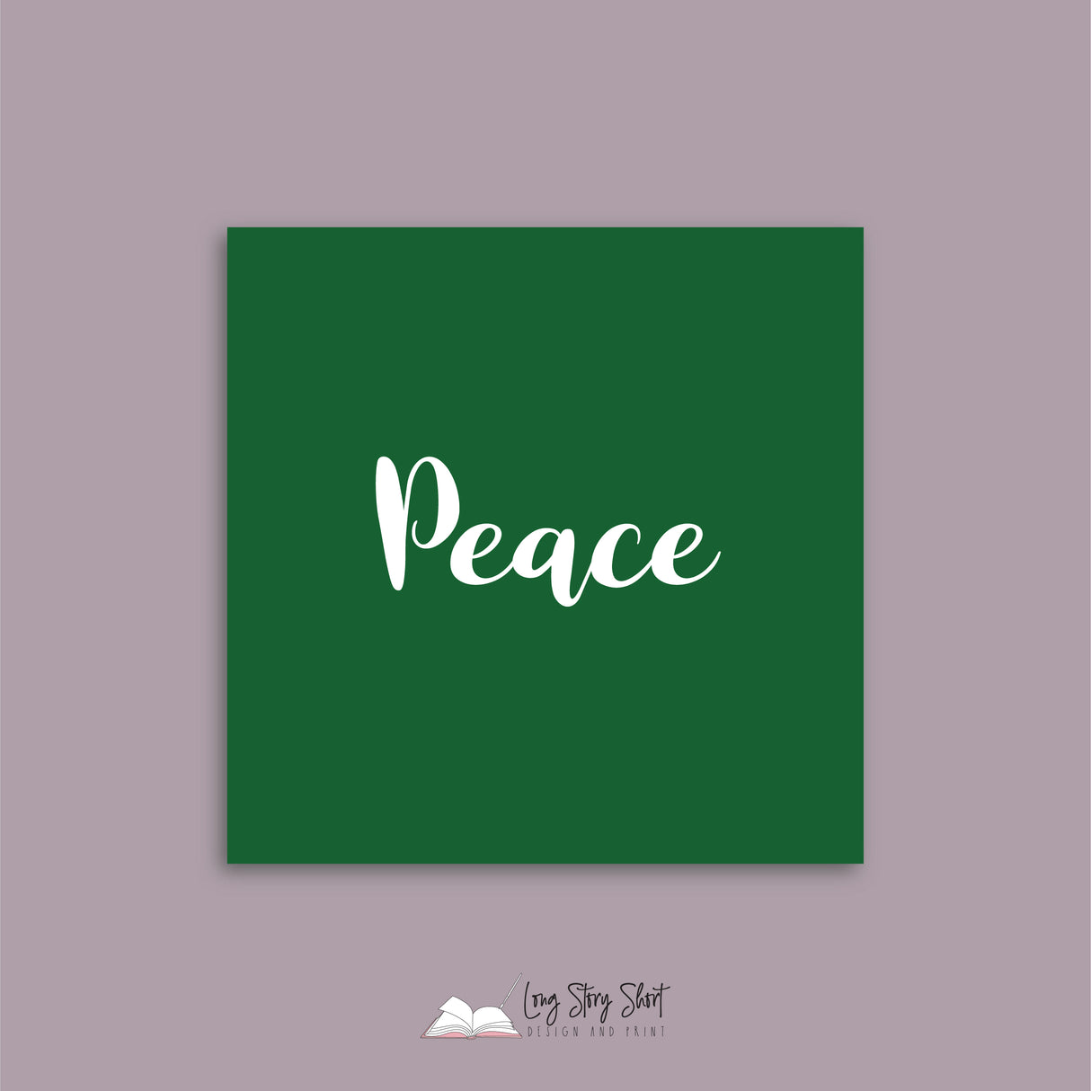 Peace Joy Love Green Christmas Vinyl Label Pack Square Matte/Gloss