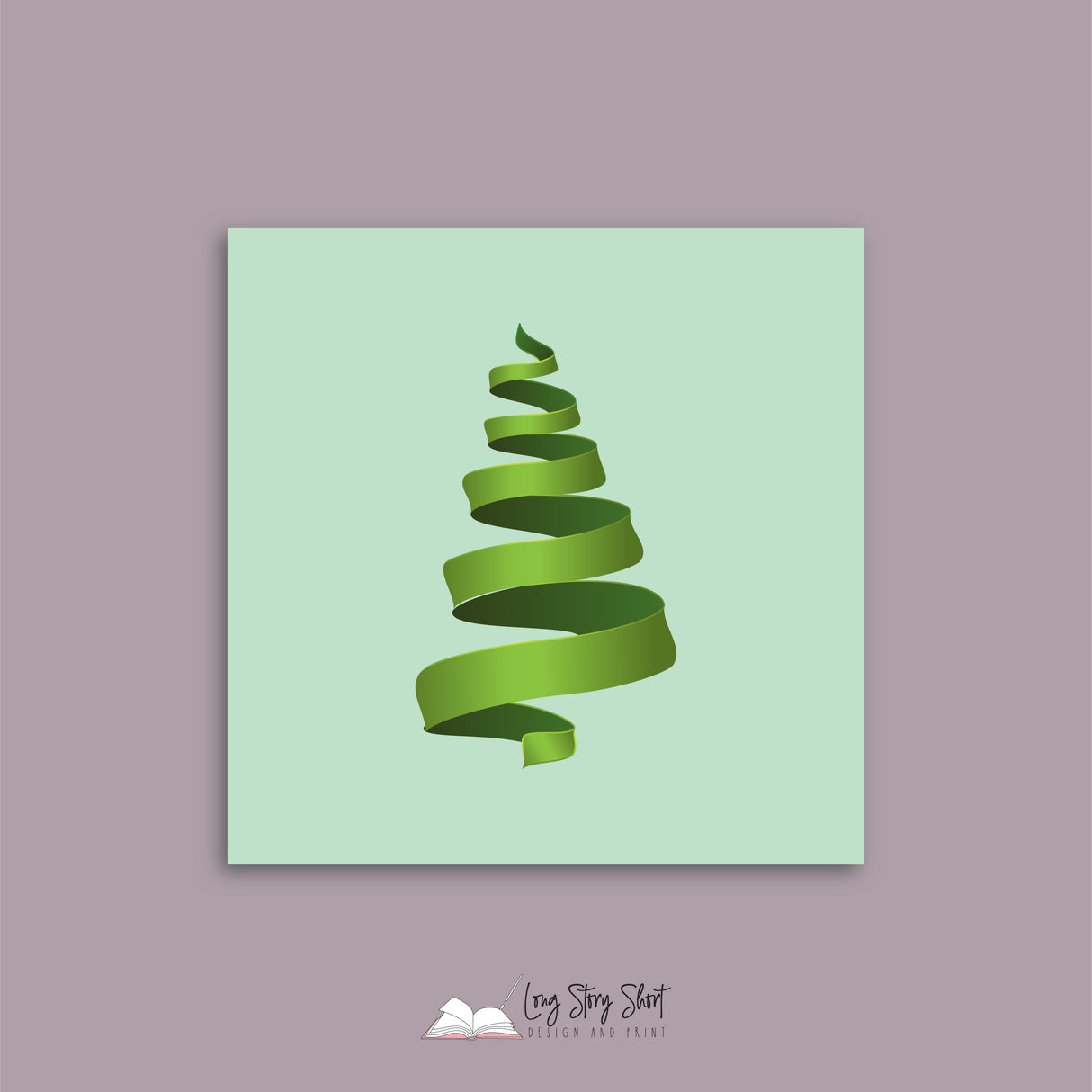 Christmas Ribbons Mint Vinyl Label Pack Square Matte/Gloss