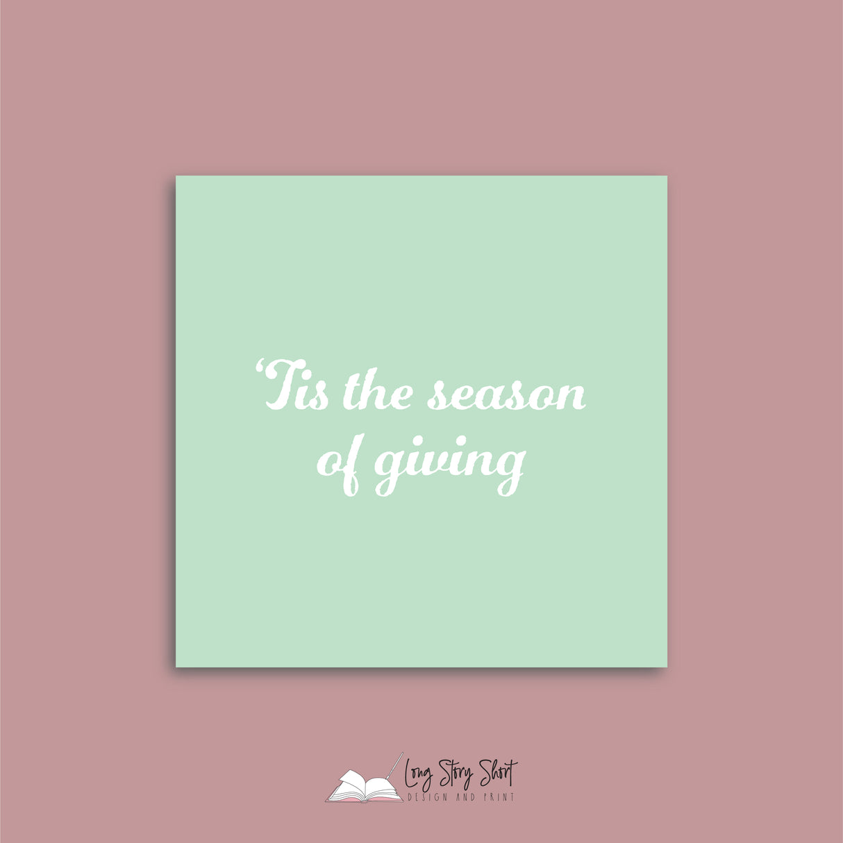 Christmas Ribbons Mint Vinyl Label Pack Square Matte/Gloss