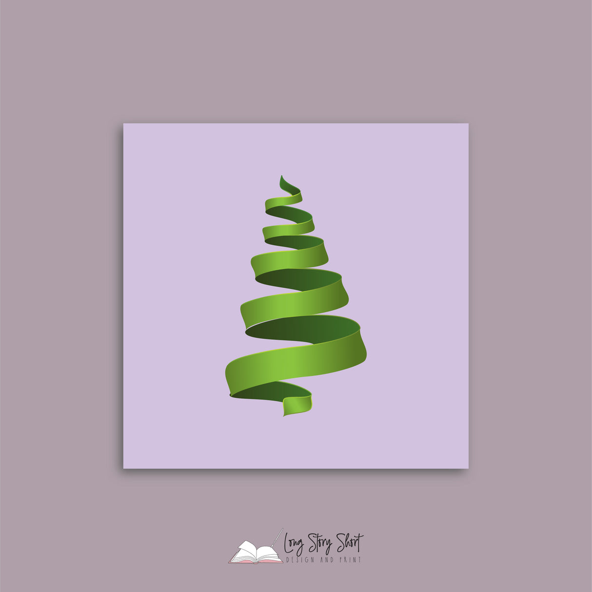 Christmas Ribbons Lilac Vinyl Label Pack Square Matte/Gloss