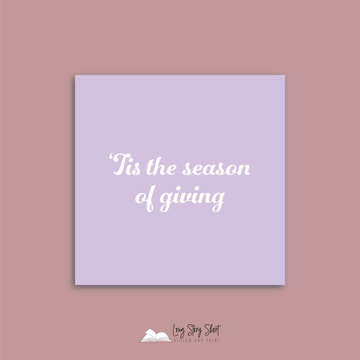 Christmas Ribbons Lilac Vinyl Label Pack Square Matte/Gloss