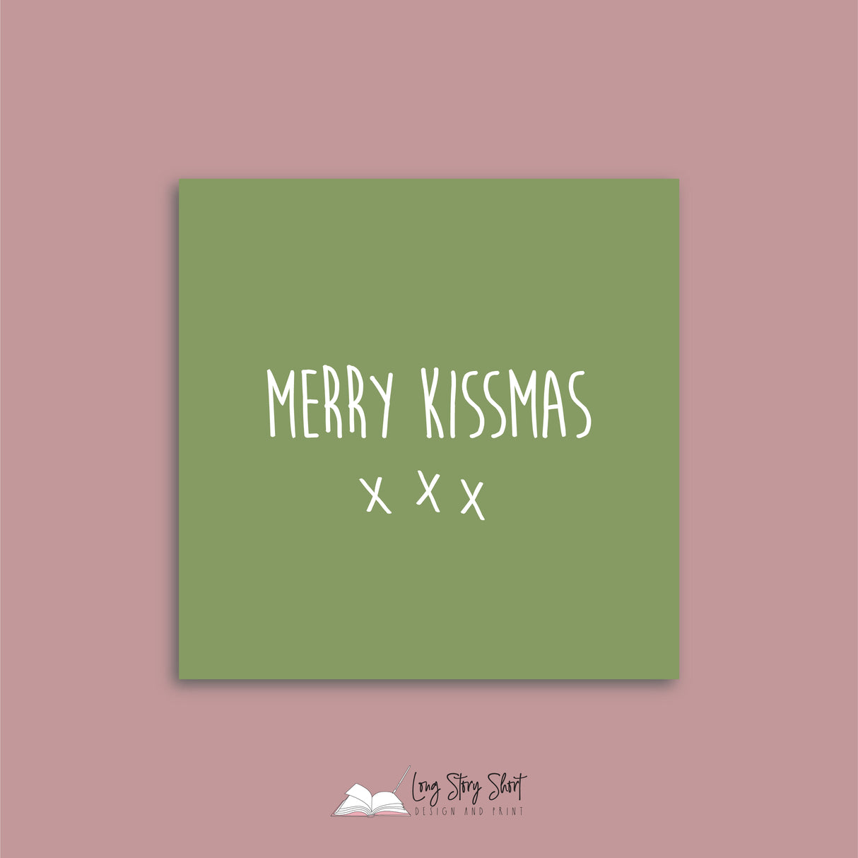 Merry Kissmas Green Christmas Vinyl Label Pack Square Matte/Gloss