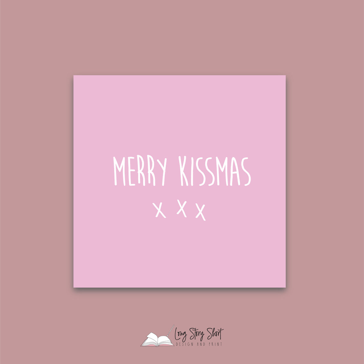 Merry Kissmas Pink Christmas Vinyl Label Pack Square Matte/Gloss