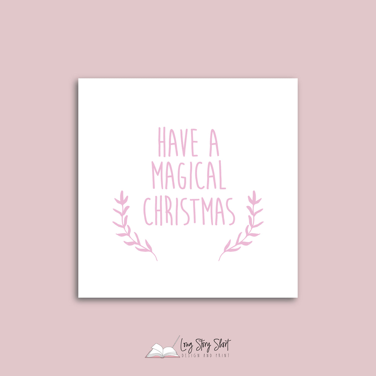 Merry Kissmas Pink Christmas Vinyl Label Pack Square Matte/Gloss