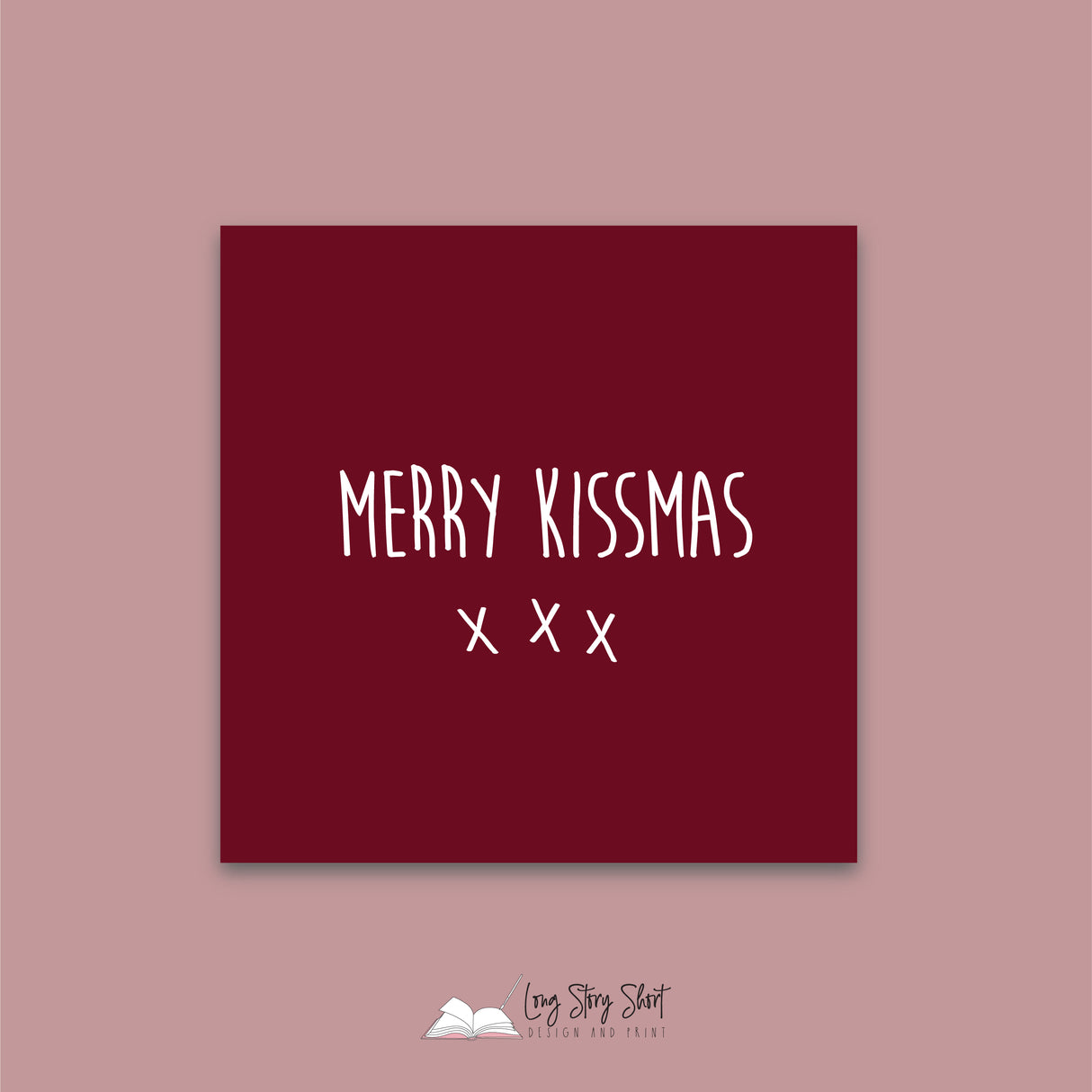 Merry Kissmas Wine Christmas Vinyl Label Pack Square Matte/Gloss