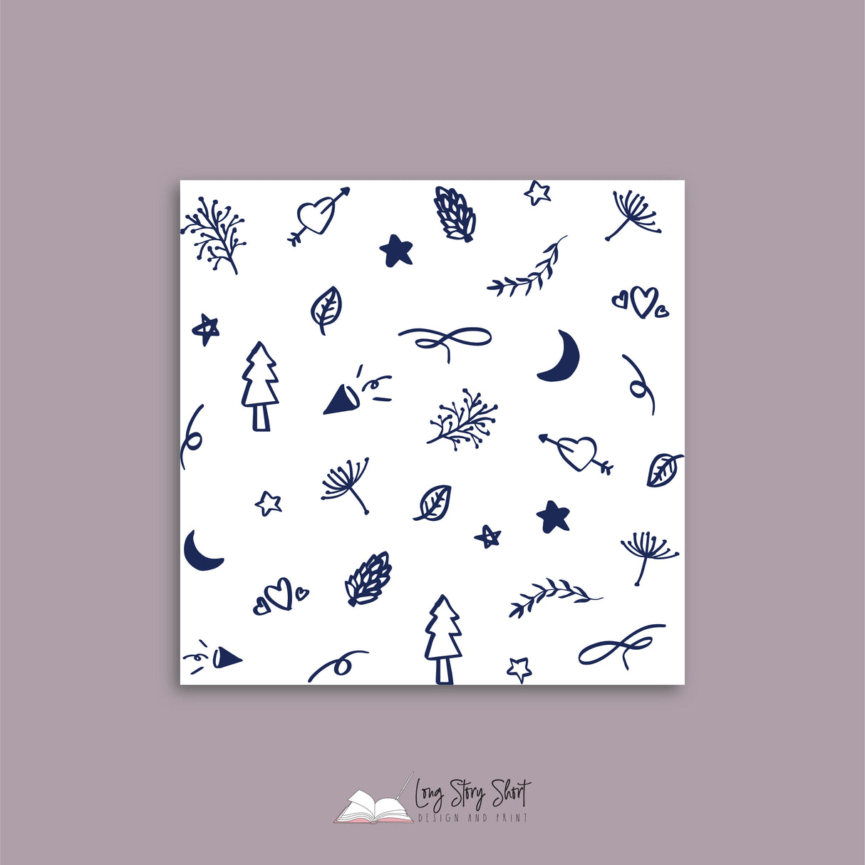 Merry Kissmas Navy Christmas Vinyl Label Pack Square Matte/Gloss