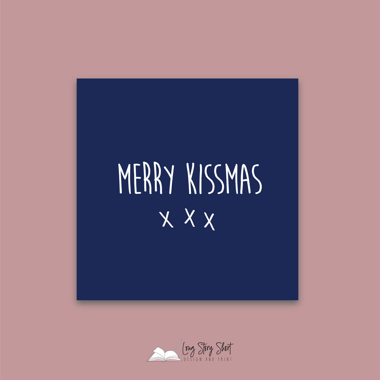 Merry Kissmas Navy Christmas Vinyl Label Pack Square Matte/Gloss