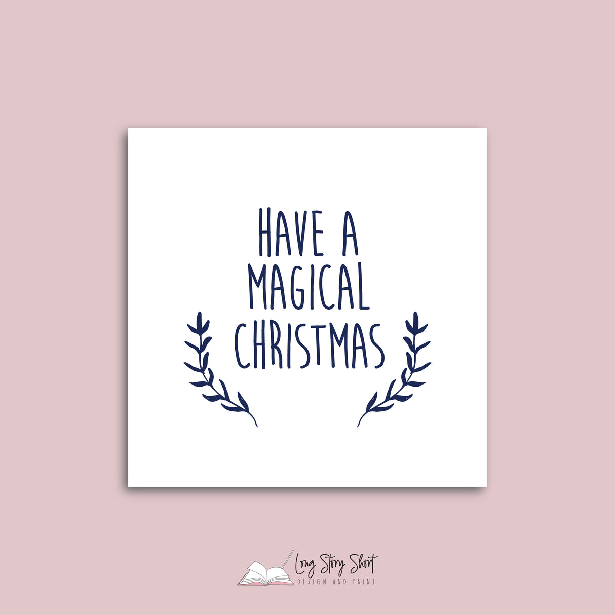 Merry Kissmas Navy Christmas Vinyl Label Pack Square Matte/Gloss