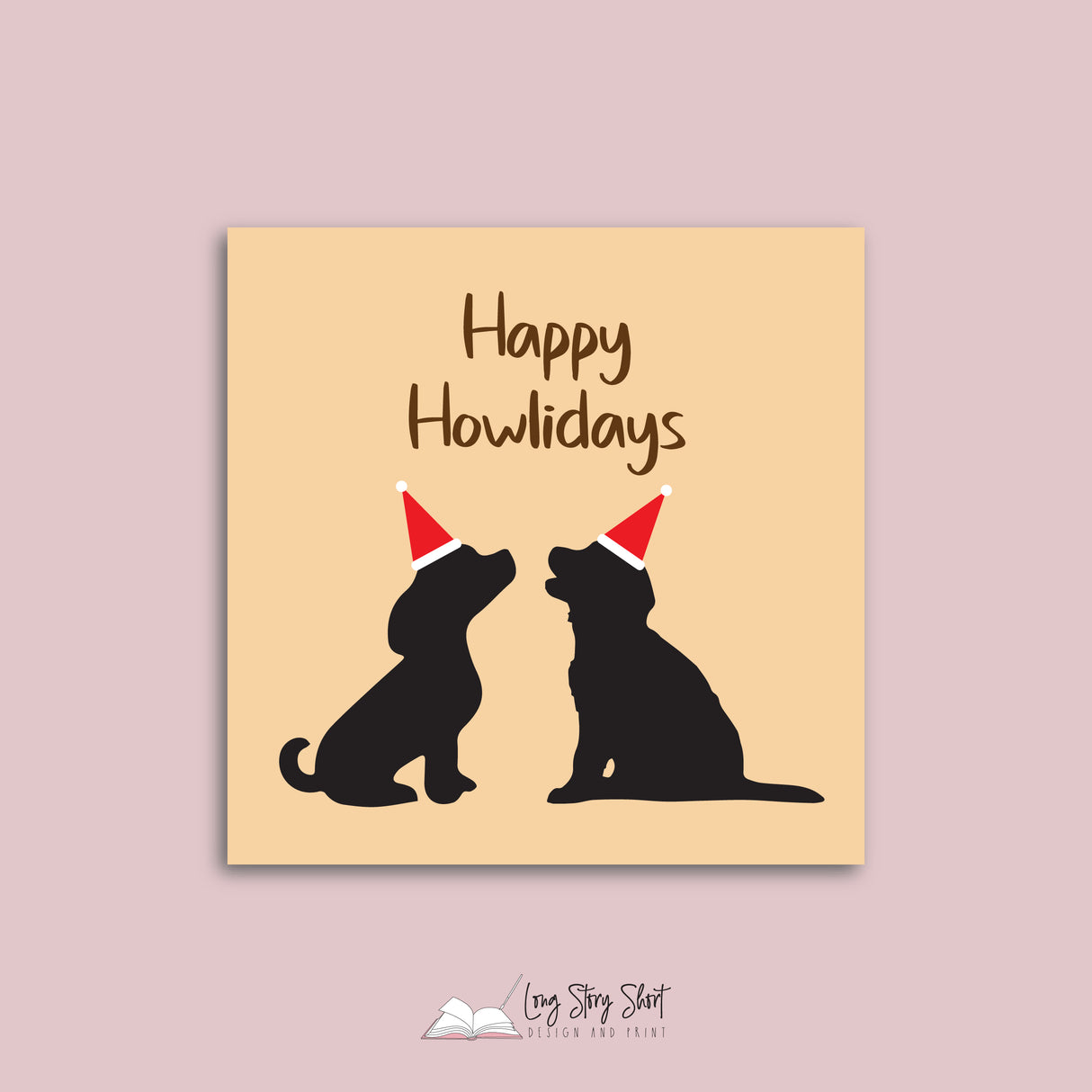 Feliz Navidog Peach Vinyl Label Pack Square Matte/Gloss