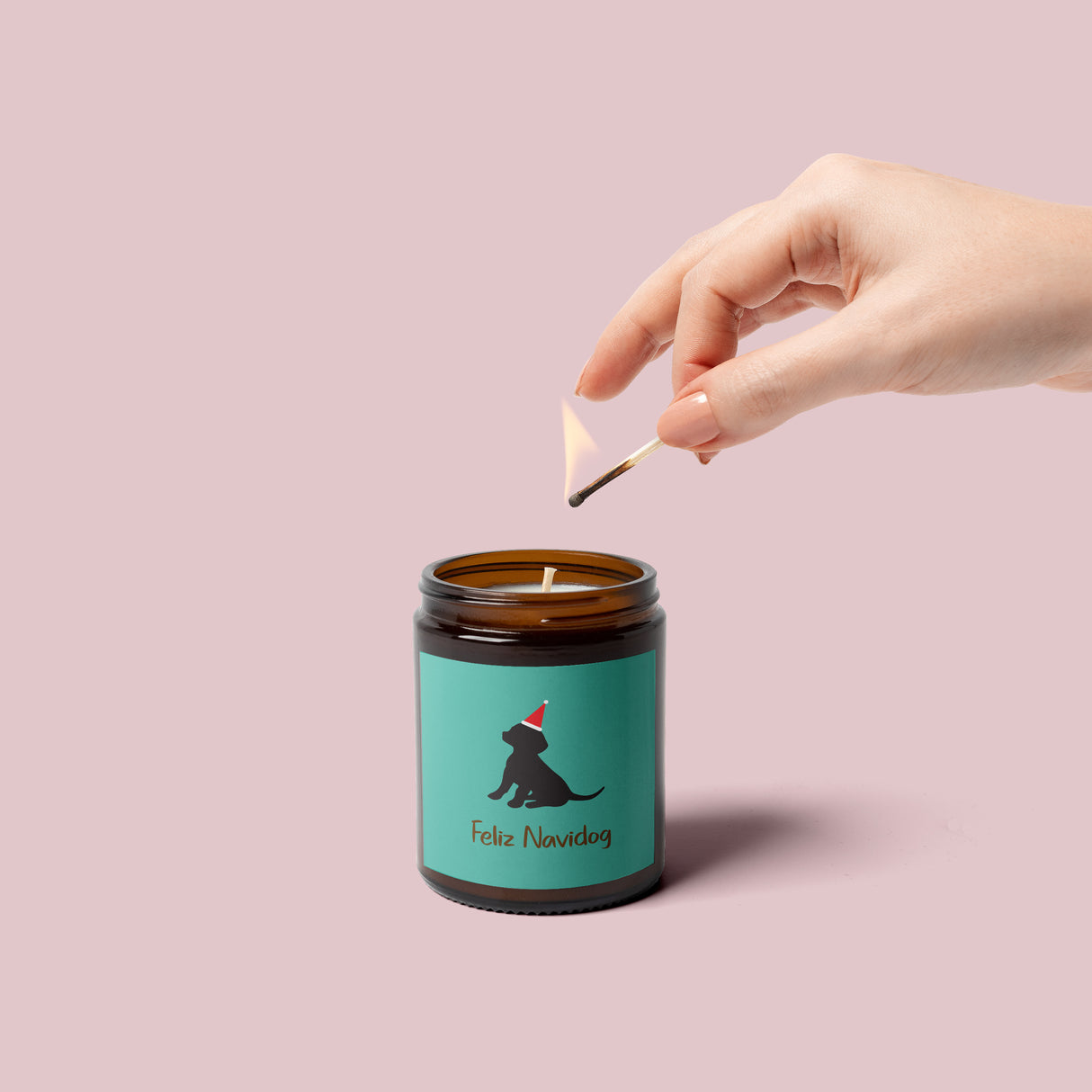 Feliz Navidog Teal Vinyl Label Pack Square Matte/Gloss