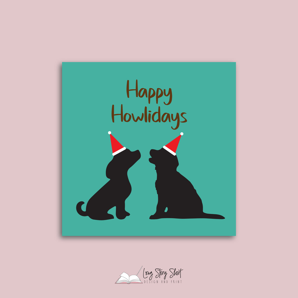 Feliz Navidog Teal Vinyl Label Pack Square Matte/Gloss