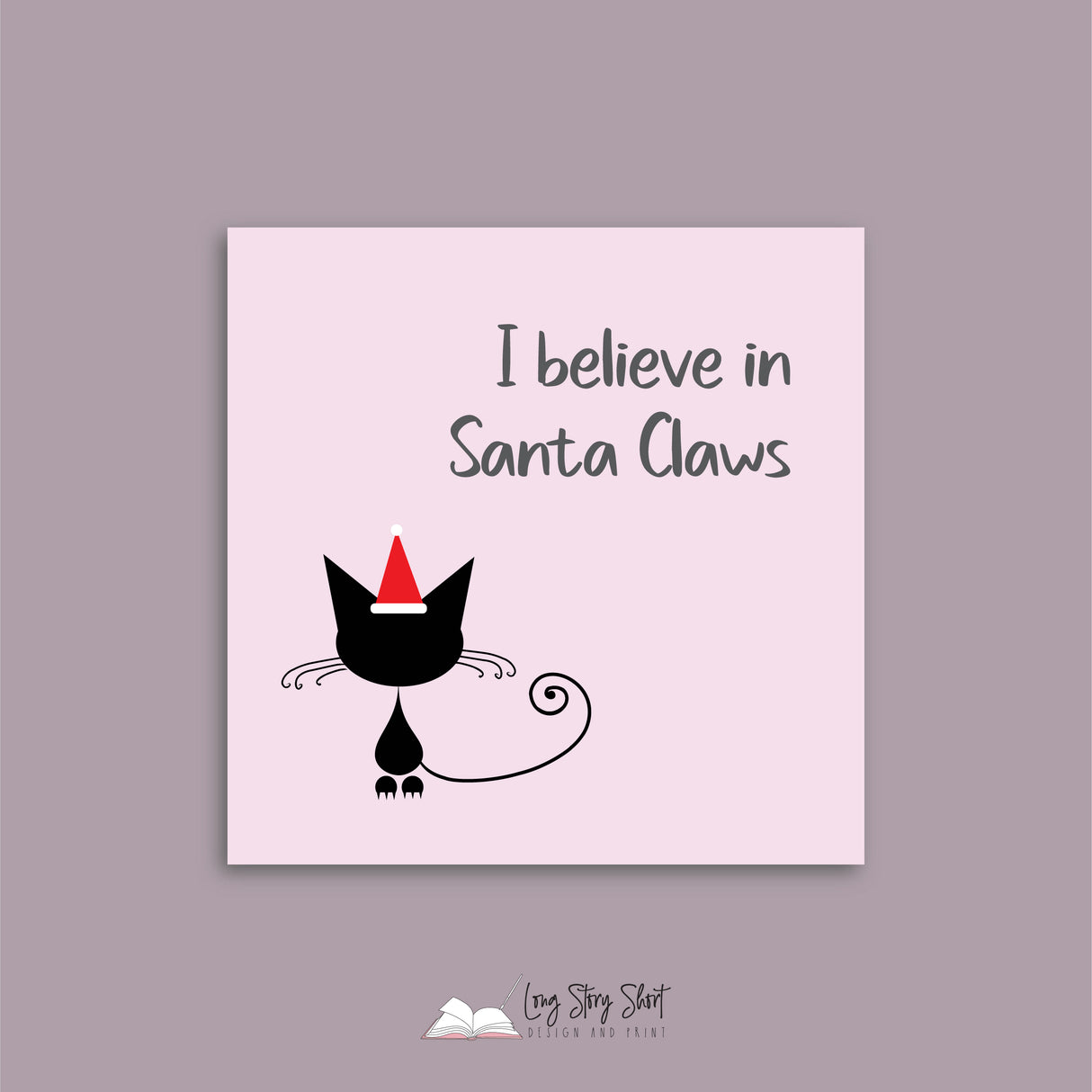 Merry Catmas Pink Christmas Vinyl Label Pack Square Matte/Gloss