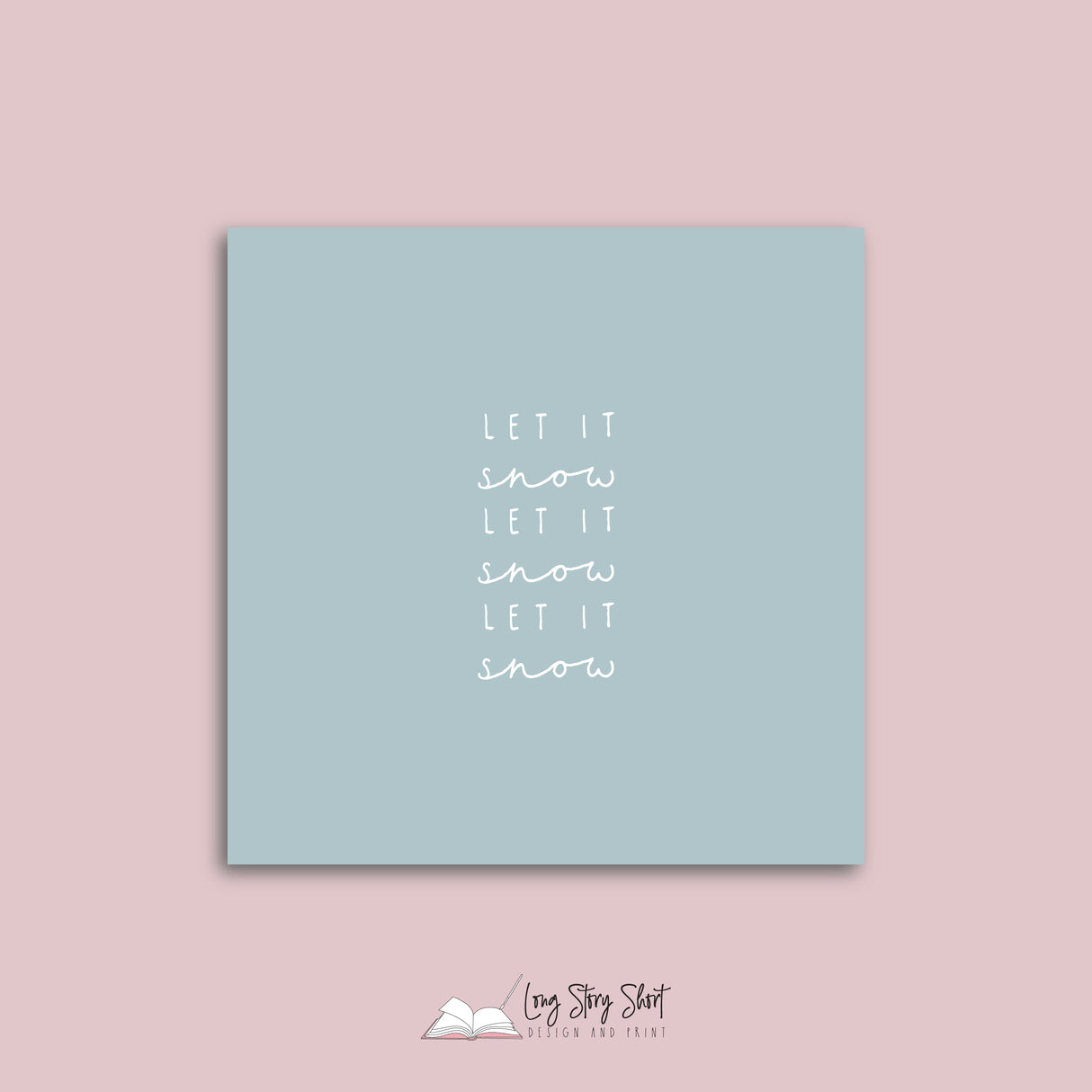 Let it Snow Blue Vinyl Label Pack Christmas Square Matte/Gloss