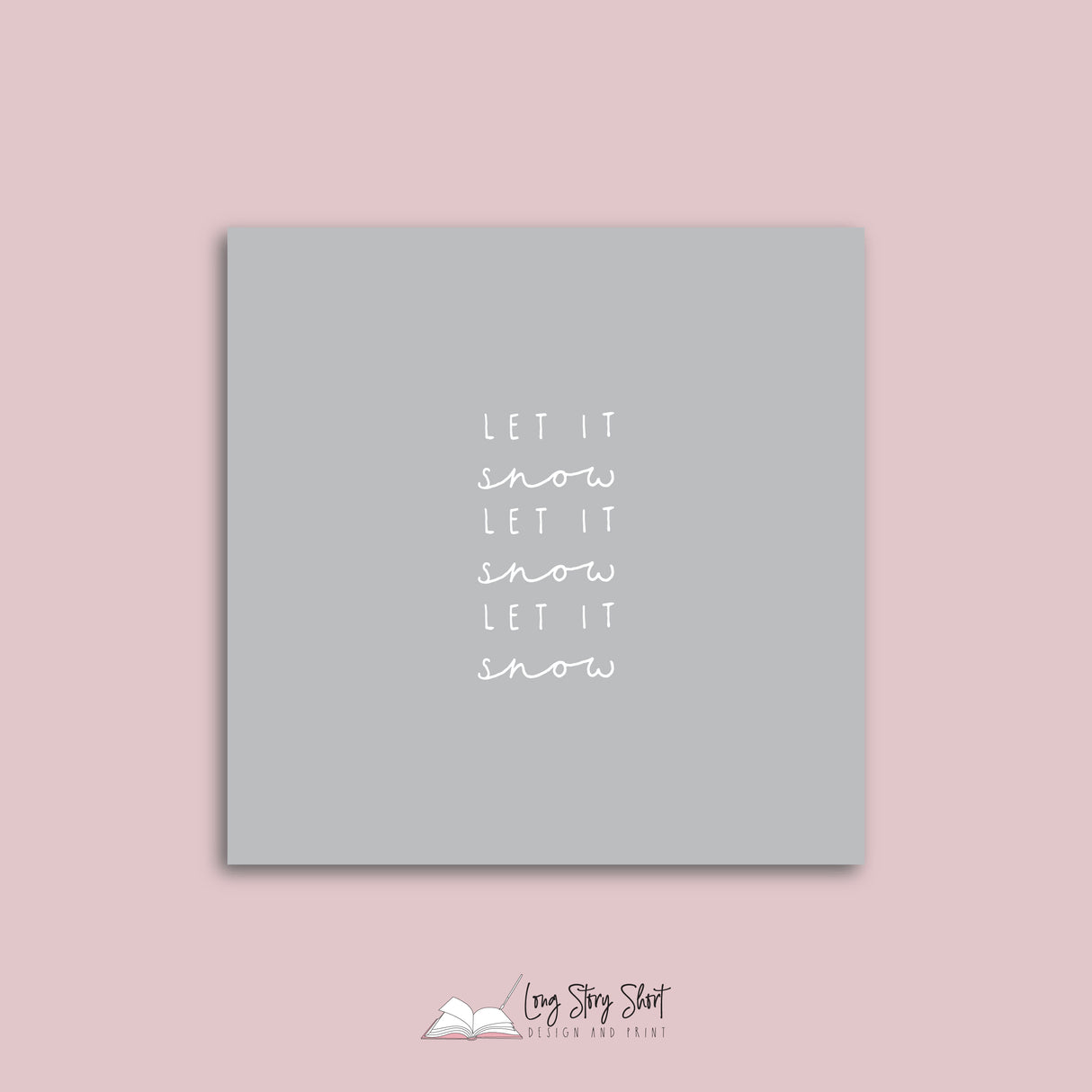 Let it Snow Grey Vinyl Label Pack Christmas Square Matte/Gloss