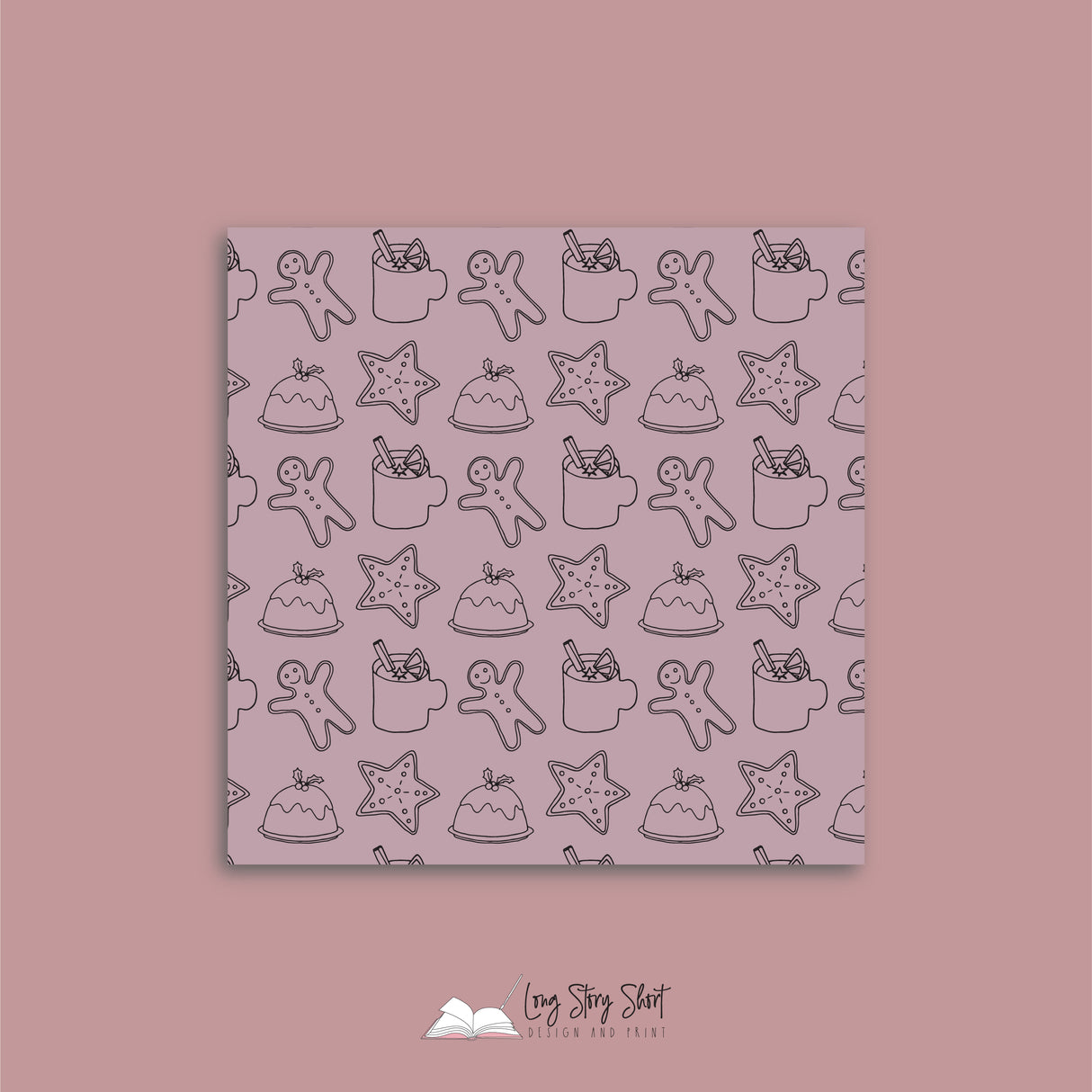 Christmas Cookies Plum Vinyl Label Pack Square Matte/Gloss