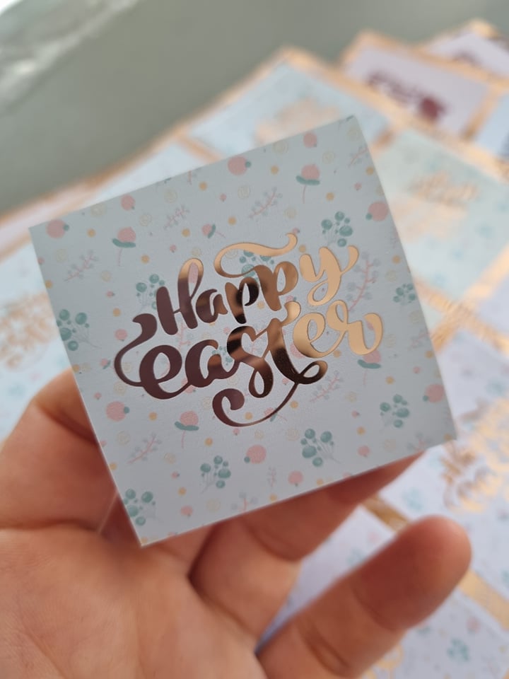 Happy Easter Sweet Flowers Vinyl Label Pack (Square) Matte/Gloss/Foil