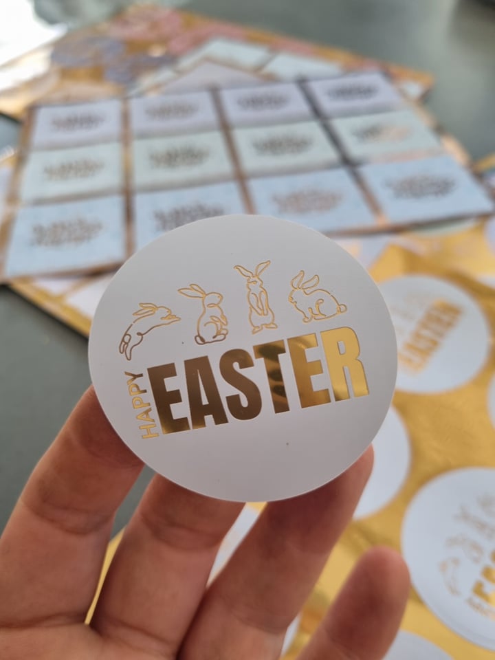 Happy Easter White Vinyl Label Pack (Square) Matte/Gloss/Foil