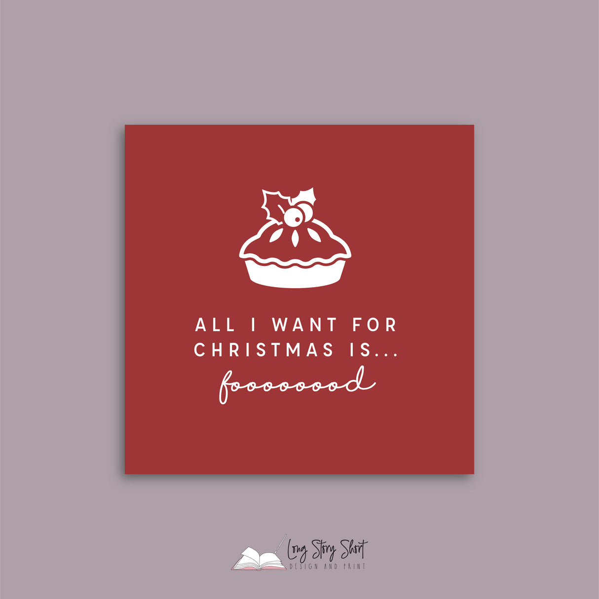 All I want for Christmas is food Red Vinyl Label Pack Square Matte/Gloss