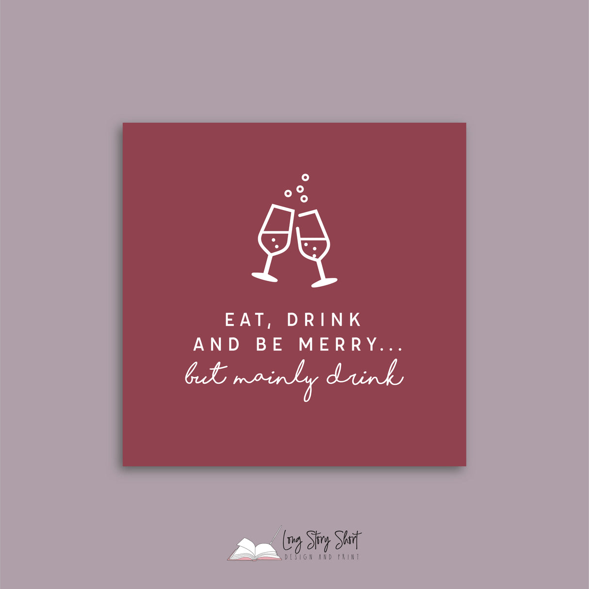 Mainly Drink Christmas Red Vinyl Label Pack Square Matte/Gloss