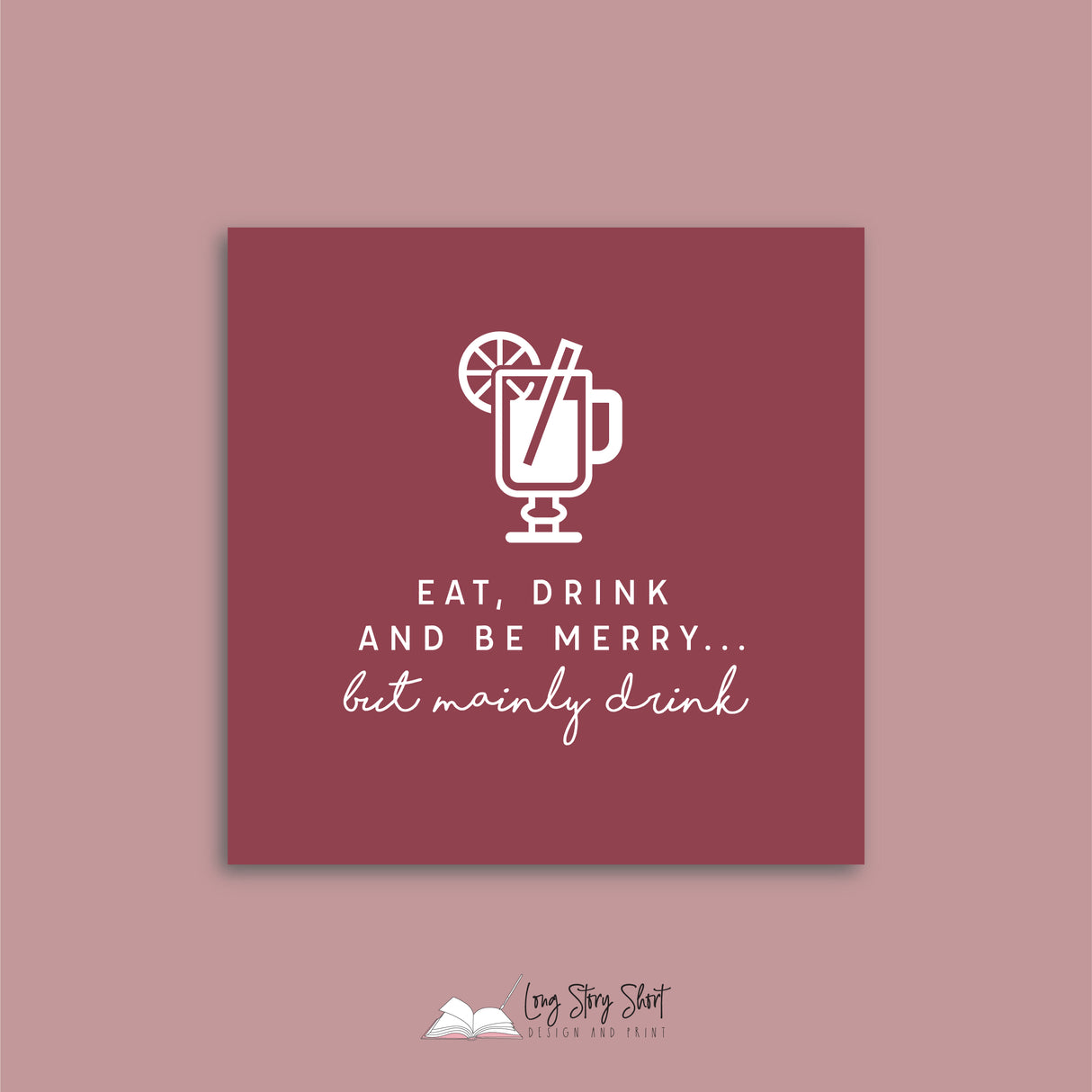 Mainly Drink Christmas Red Vinyl Label Pack Square Matte/Gloss