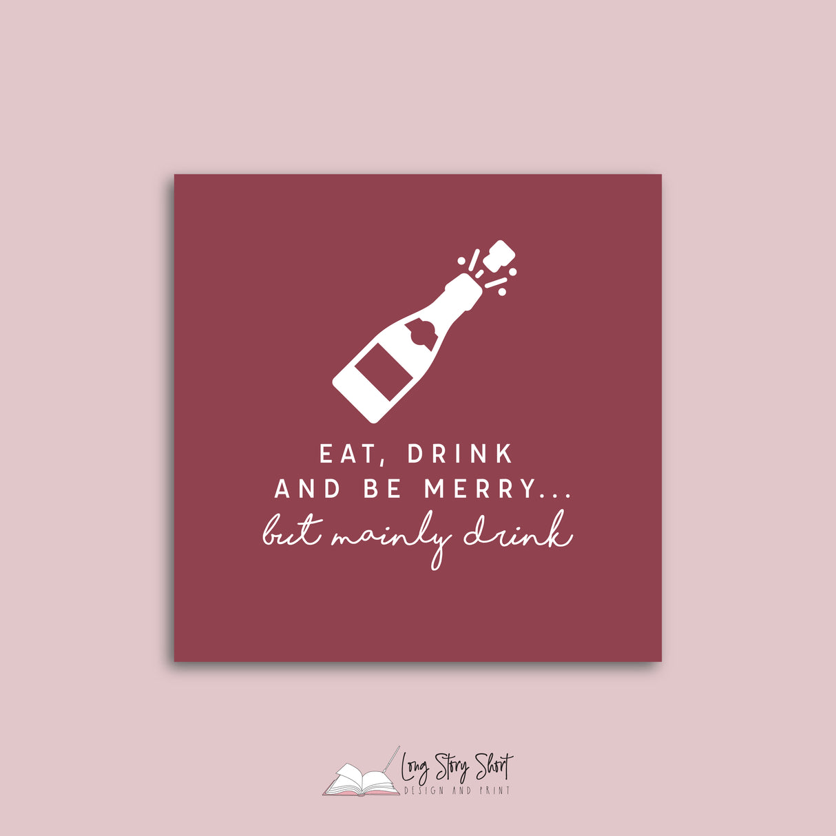 Mainly Drink Christmas Red Vinyl Label Pack Square Matte/Gloss