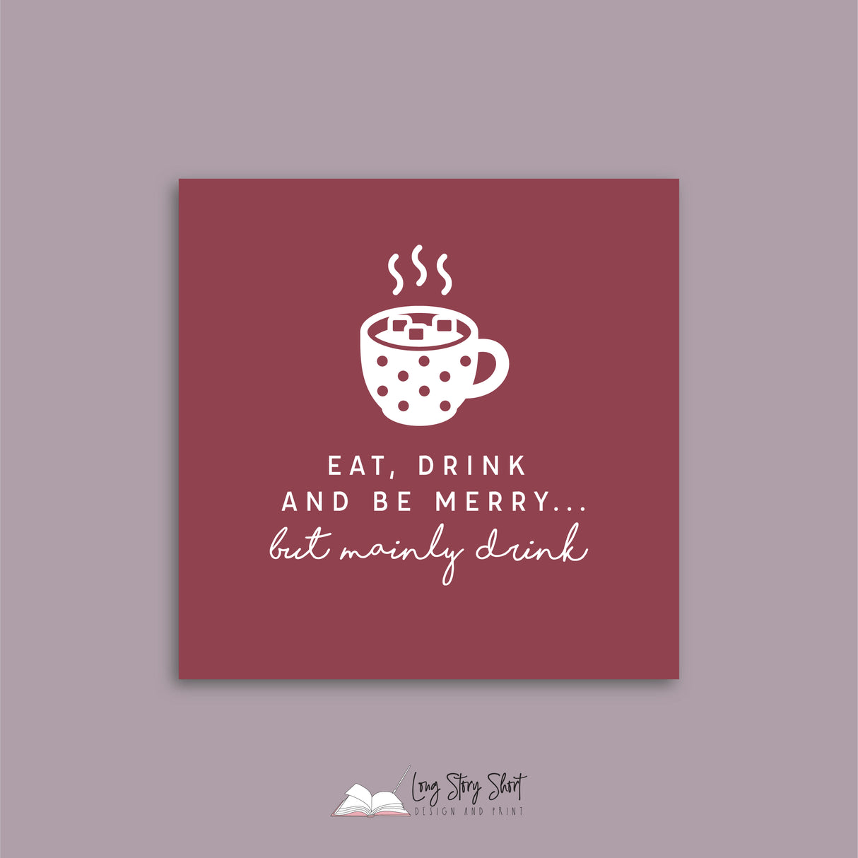 Mainly Drink Christmas Red Vinyl Label Pack Square Matte/Gloss