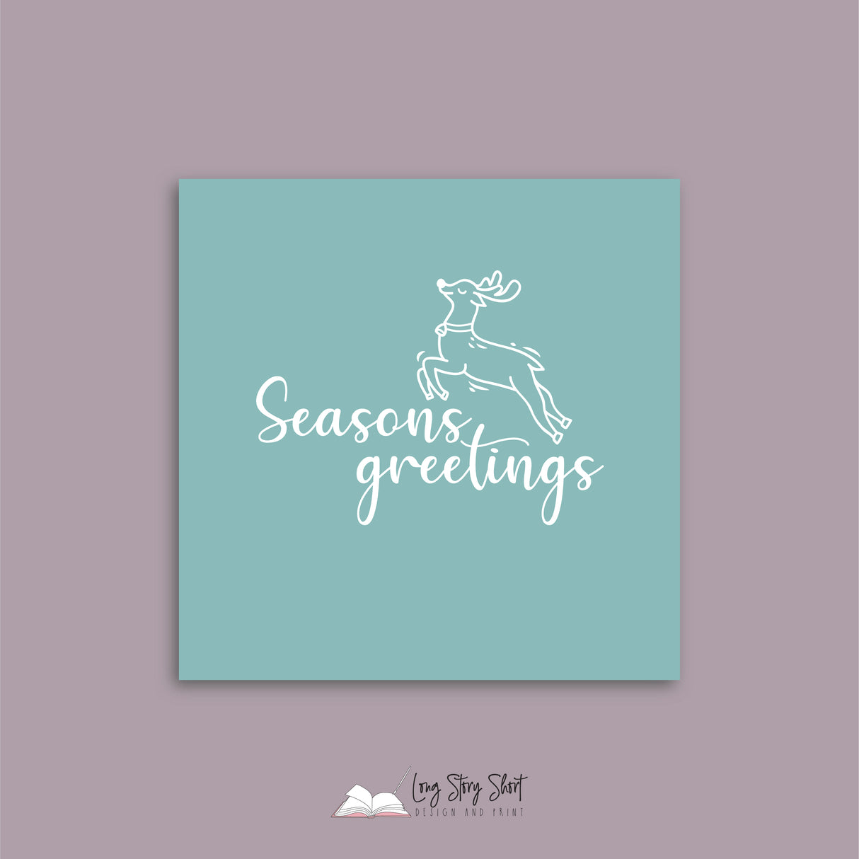 Christmas Greetings Teal Vinyl Label Pack Square Matte/Gloss