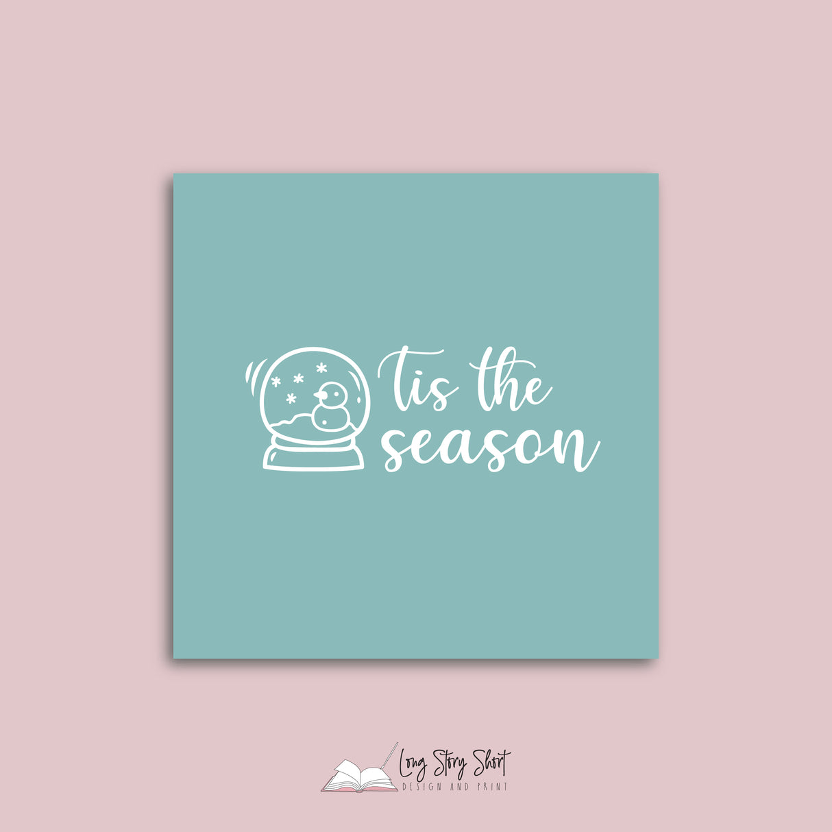 Christmas Greetings Teal Vinyl Label Pack Square Matte/Gloss