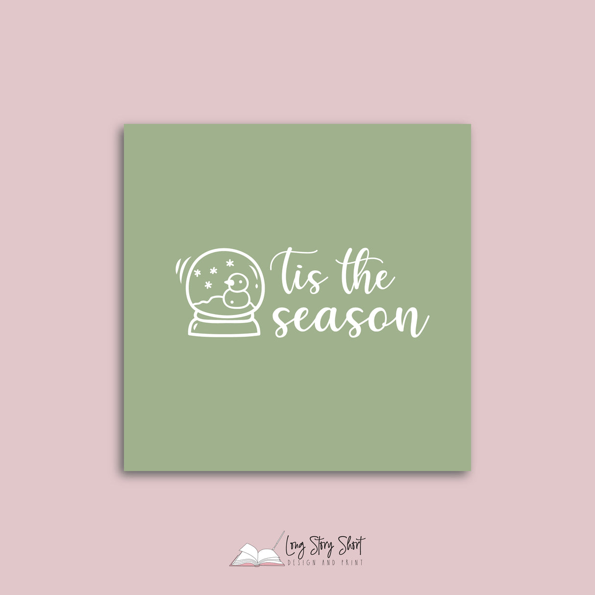 Christmas Greetings Green Vinyl Label Pack Square Matte/Gloss