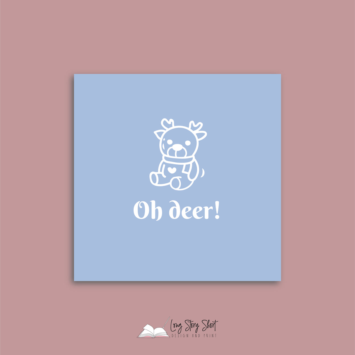 Oh Deer Blue Vinyl Christmas Label Pack Square Matte/Gloss