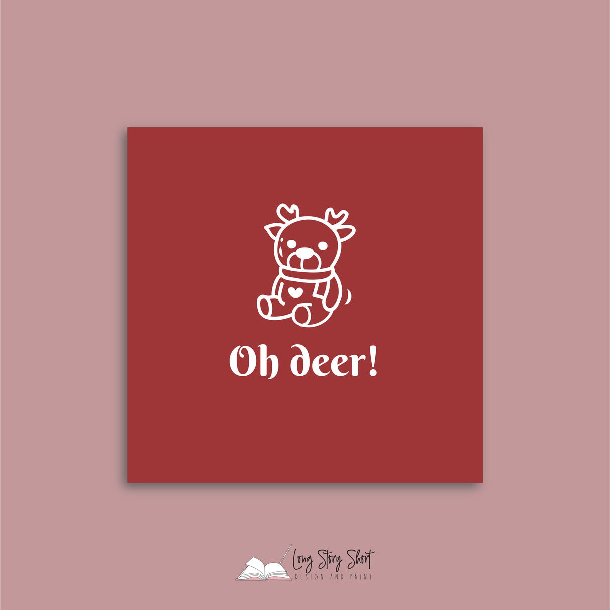Oh Deer Red Christmas Vinyl Label Pack Square Matte/Gloss