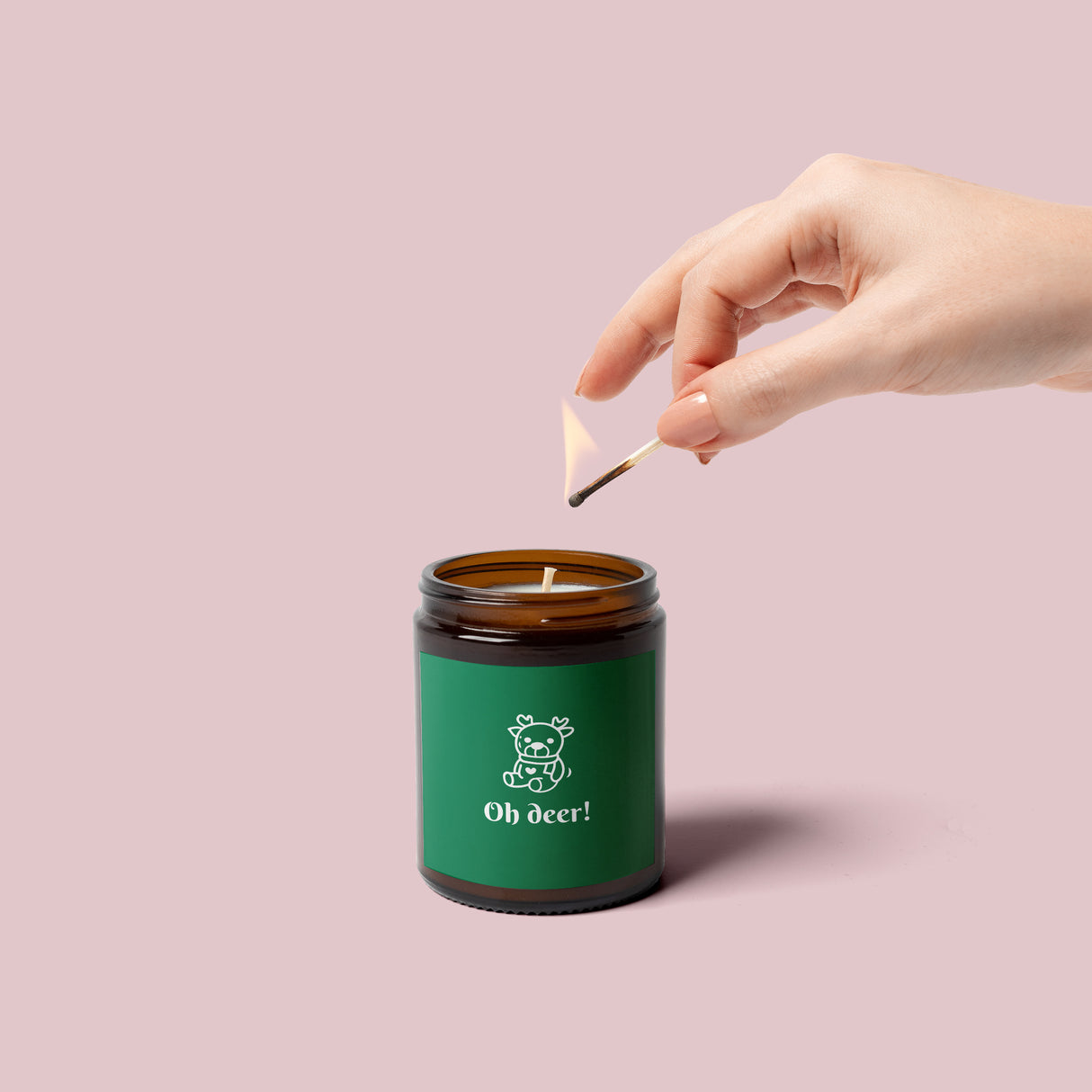 Oh Deer Green Christmas Vinyl Label Pack Square Matte/Gloss