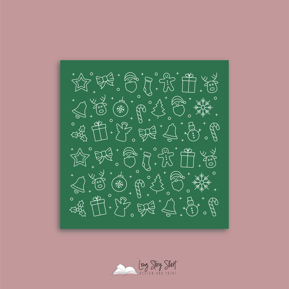 Joy to the World Green Vinyl Label Pack Christmas Square Matte/Gloss